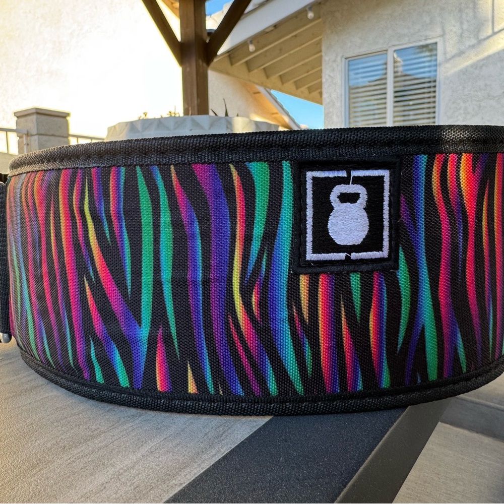 Colorful Zebra Print Weightlifting Belt 2 pood